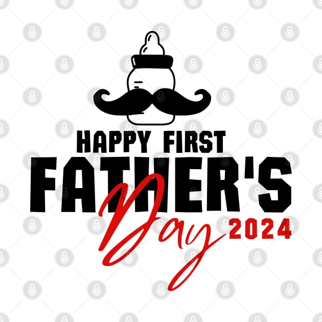 Happy First Fathers Day 2024 New Dad  Funny Gift by Illustradise