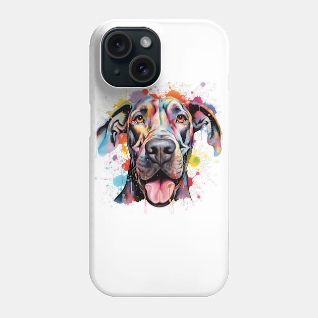 Great Dane Art Phone Case by CunninghamWatercolors