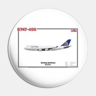 Boeing B747-400 - United Airlines (Art Print) Pin