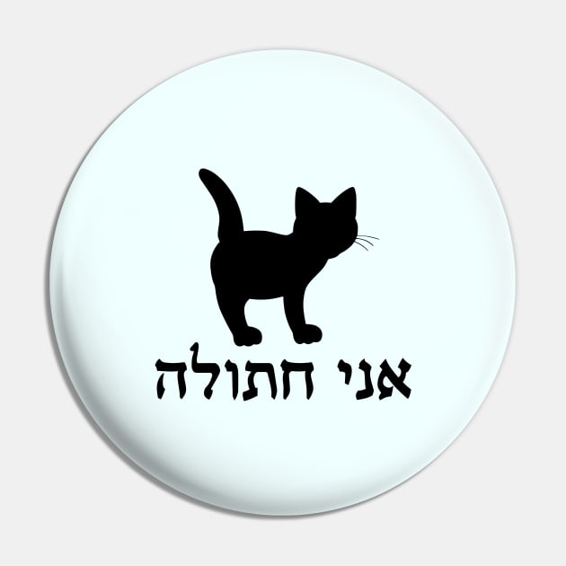 I'm A Cat (Hebrew, Feminine) Pin by dikleyt