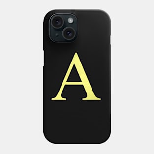 The Letter A in Shadowed Gold Phone Case