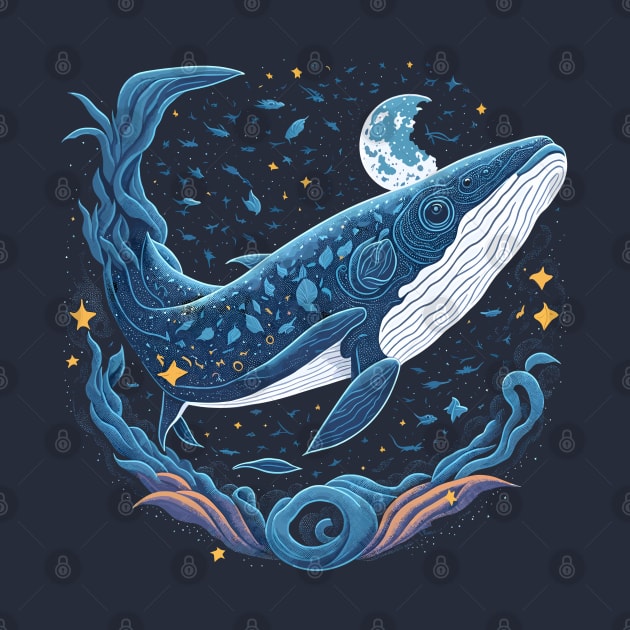 Blue Whale at Night Time by ElMass