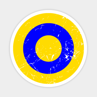 Distressed Saffron and Blue Roundel Magnet