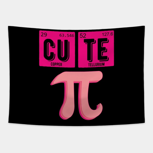 Cute Pie Pi Day Cutie Math Periodic Table Pink math teacher Tapestry by Gaming champion