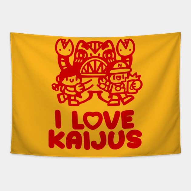 Kaijus just need friends III Tapestry by RedOni Clothing