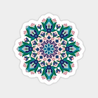 Persian Floral Mosaic Pink Pattern Magnet