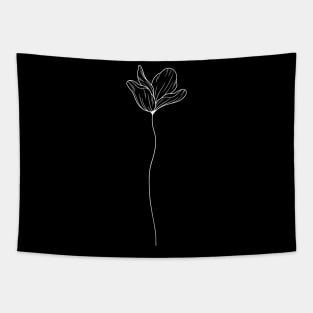 Flower Line Art Poppy Flower Line Work Plain Tapestry