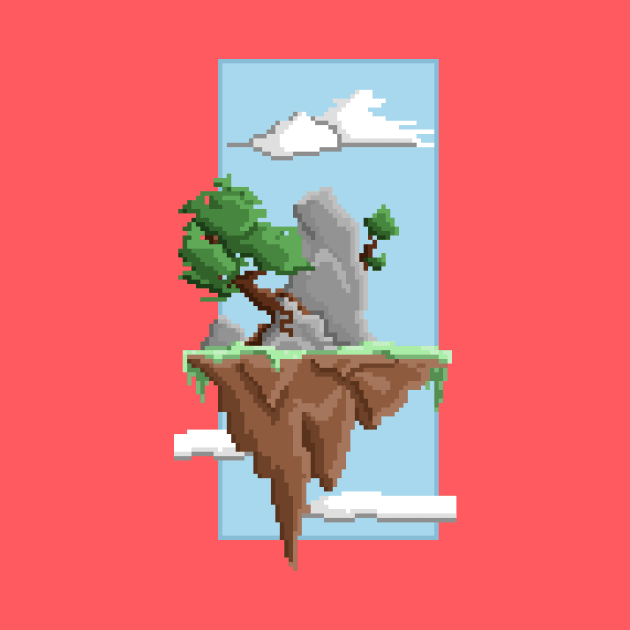 Pixel Landscape : Flying Island by Draad