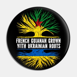 French Guianan Grown with Ukrainian Roots Flag Pin