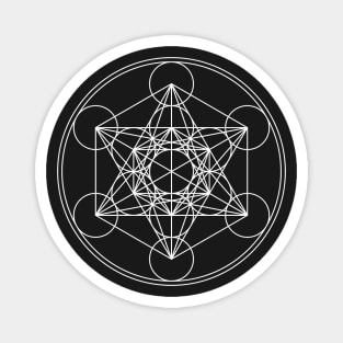 Black n White Metratons Cube Sacred Geometry Print Magnet