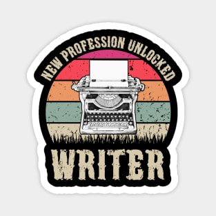 Vintage New Profession Unlocked Writer Funny Writing Books Gift Magnet