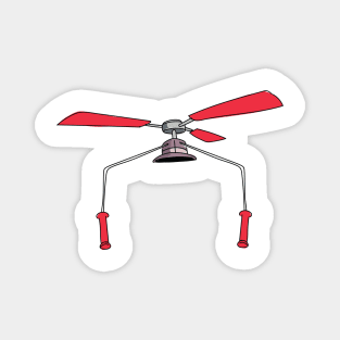 Hat Helicopter cartoon Magnet