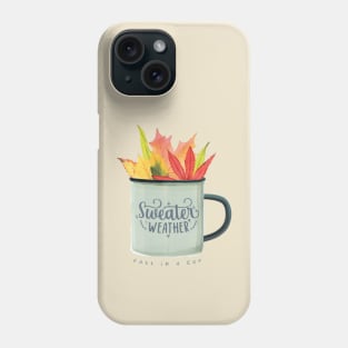 Sweater Weather Watercolor Autumn Leaves Phone Case