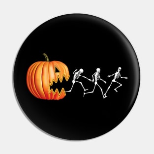 Funny Halloween Pumpkin Skeletons Jack o Lantern Pin