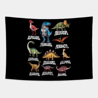 Types Of Dinosaurs Graphics Dino Identification Tapestry