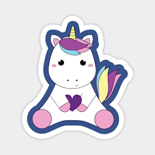 Baby unicorn and heart 1 Magnet