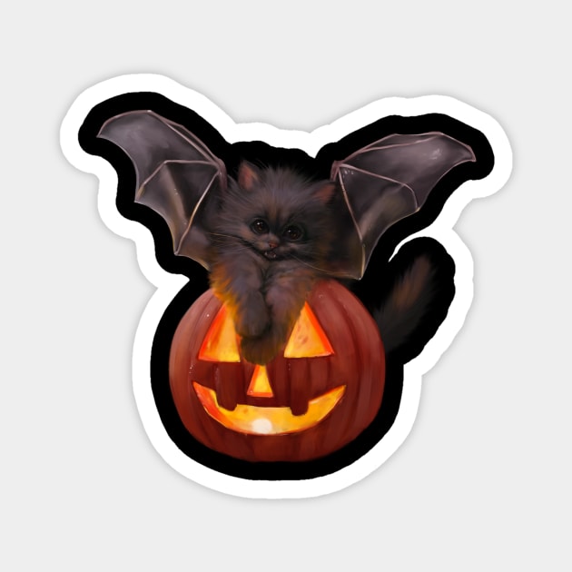 Cat bat Magnet by Brooklyn Smith Art 