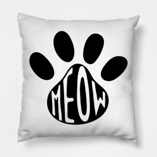 Meow Cat Paw Illustration Pillow