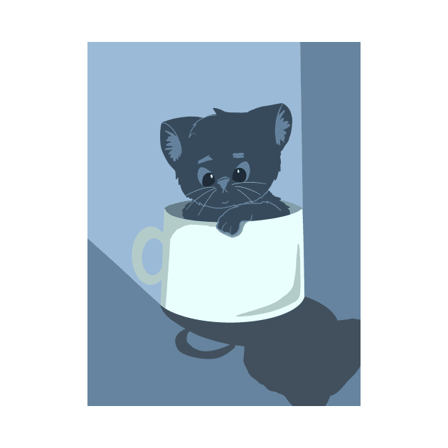 Kitten in a cup by bethepiano