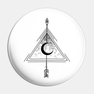 Geometric Moon Design Pin