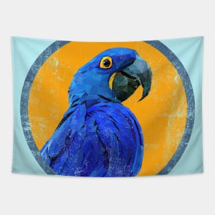 Polygonal art of Hyacinth macaw bird. Tapestry