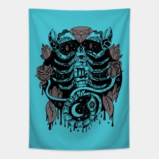 Blue Grey Mystic Scorpio Zodiac Tapestry