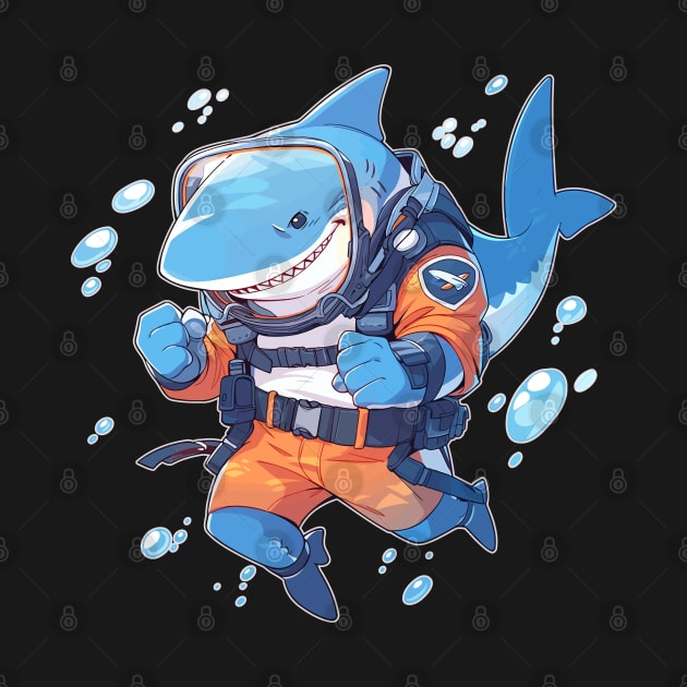 Scuba Divin' Anime Shark by DanielLiamGill