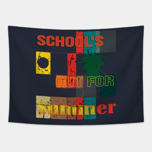 cute retro last day of school school's out for summer teacher Tapestry