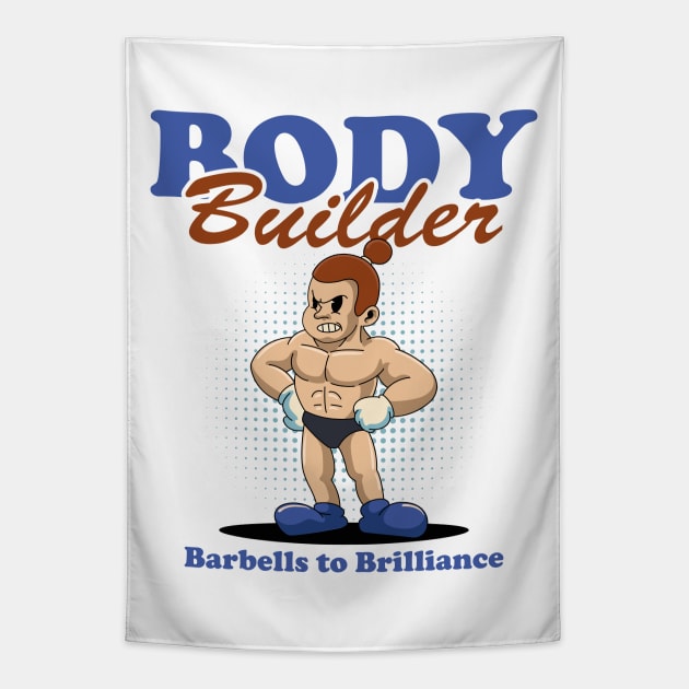 Funny Body Builder Tapestry by milatees