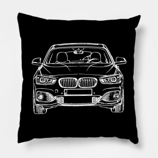 White F20 Car Sketch Art Pillow