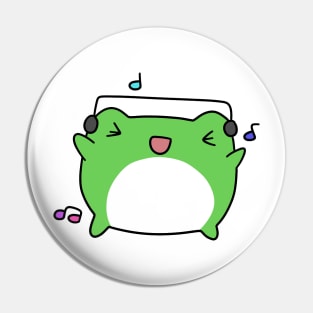 Dancing Headphones Frog Pin