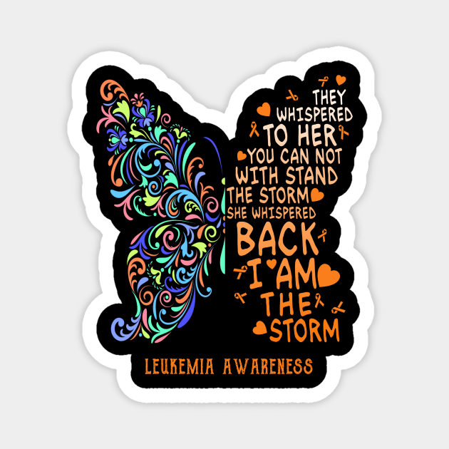 leukemia butterfly i am the storm Magnet by TeesCircle