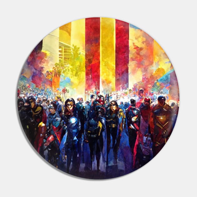 Outside Comic-Con Painting Pin by Nightwing Futures