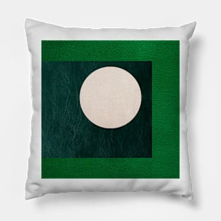 ART leather collage green with dot Pillow