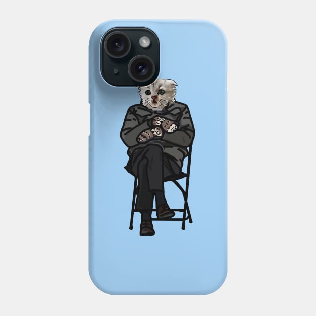 Funny Zoom Cat wearing Bernie Sanders Mittens Memes Phone Case by ellenhenryart