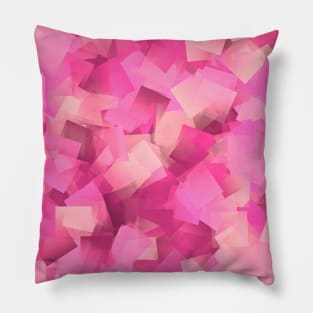 Abstract Peach and Pink Squares Pattern Pillow