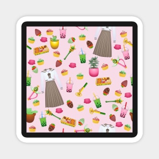 Makoto Kino Tiled Pattern (Pink) Magnet