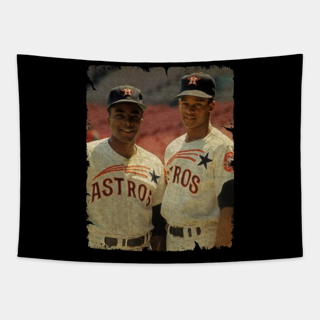 Joe Morgan and Sonny Jackson in Houston Astros Tapestry by PESTA PORA