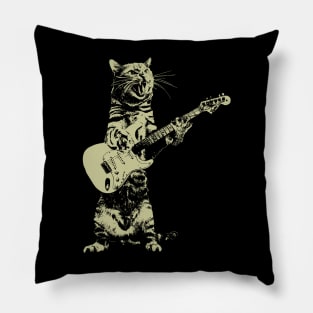 Cat playing guitar Pillow