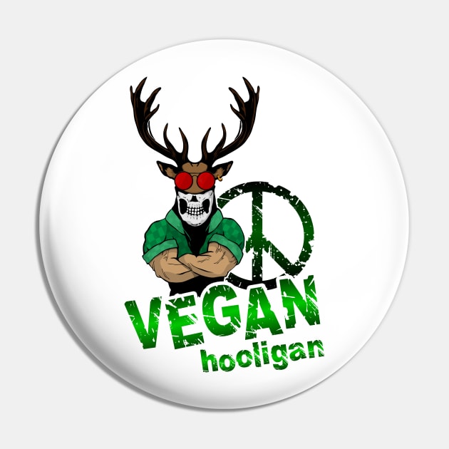 Vegan hooligan - Deer Pin by MaksKovalchuk