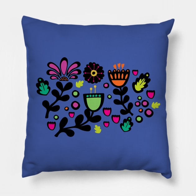 Neon Garden Pillow by Jackie Hurd