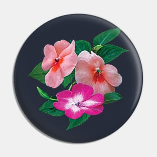 Impatiens - Orange and Pink Impatiens Pin