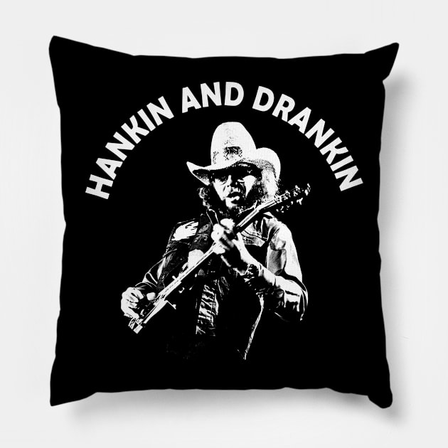 Retro Outlaw Country Vintage Retro Pillow by Zombie green