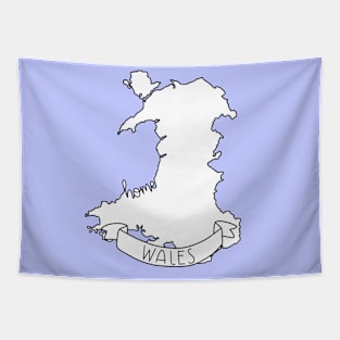 Wales Home Country Map Outline Tapestry