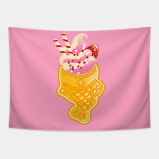 Taiyaki Strawberry Ice Cream - Japanese Sweets - Kawaii Food Tapestry