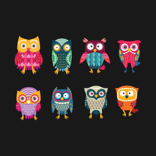 Owl stickers by SouthPrints