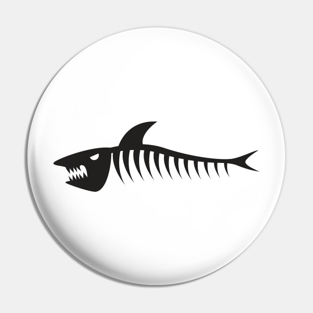 Black fishbone Pin by joeymono