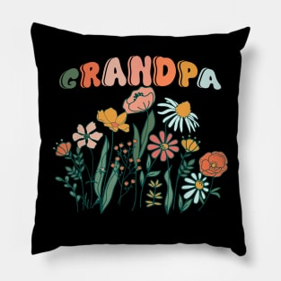 New GRANDPA Wildflower First Birthday Baby Shower Pillow