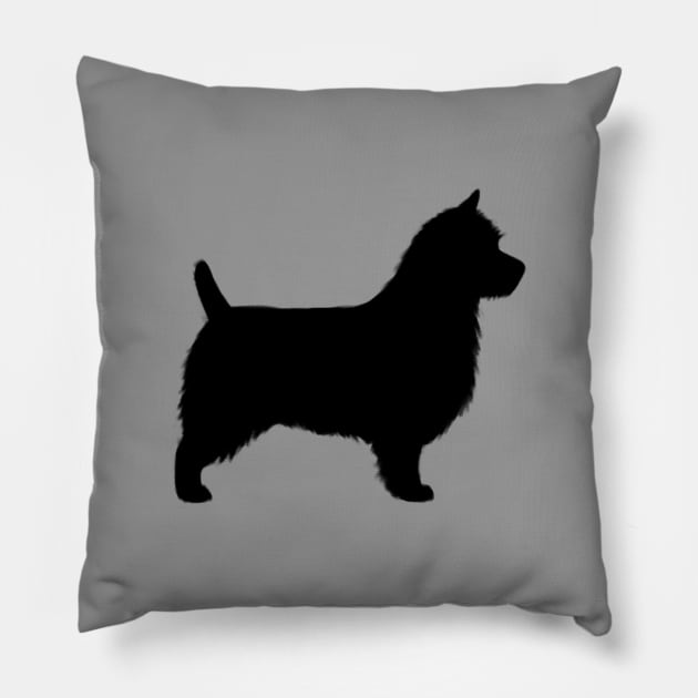 Australian Terrier Dog Breed Silhouette Pillow by Coffee Squirrel