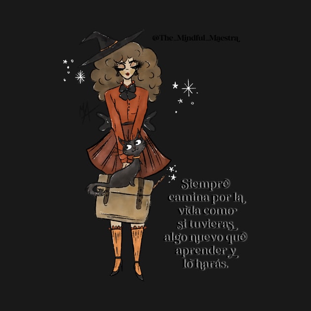 Teacher Witch with Spanish Quote (transparent background) by The Mindful Maestra